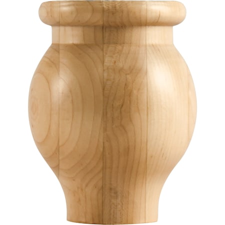 Hardware Resources 4" Wx4"Dx5"H Alder Round Ogee Bun Foot BF14-4-ALD